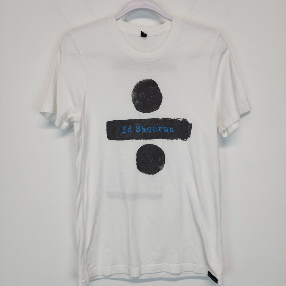 Ed Sheeran Divide Tour Official Shirt Size M White Pop Music Cotton Casual 2017